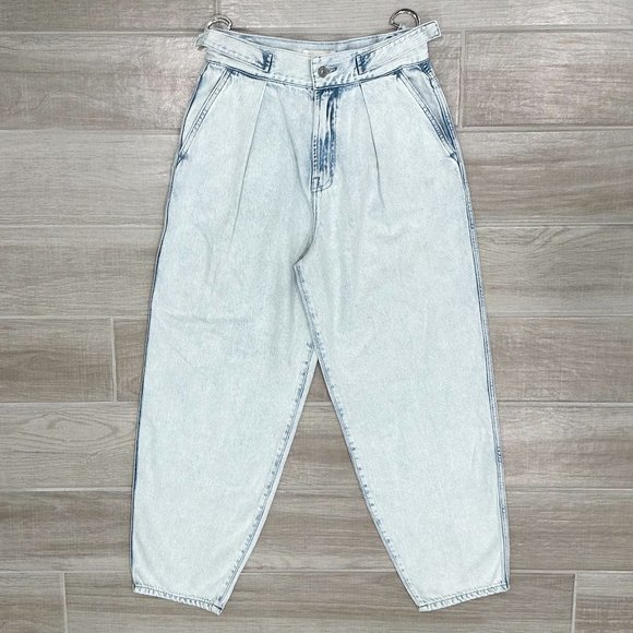 7 For All Mankind Balloon Tab Pant in Isadora Vito Iris Blue Denim Jeans Size 27 - Picture 3 of 16